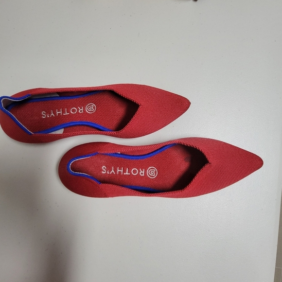 Rothy's The Point Red Chili Flats. - Picture 12 of 12